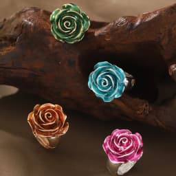 Cring Coco Rose Ring Accessories Women's Elegant Charm Enamel Ring Adjustable Plant Ring Jewelry Fashion Women's Christmas Gift