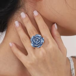 Cring Coco Rose Ring Accessories Women's Elegant Charm Enamel Ring Adjustable Plant Ring Jewelry Fashion Women's Christmas Gift