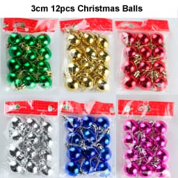12Pcs Christmas Balls Xmas Tree Hanging Ornaments Ball Heart Stars Gold Red Pendants Merry Christmas Party Decor 2023 New Year