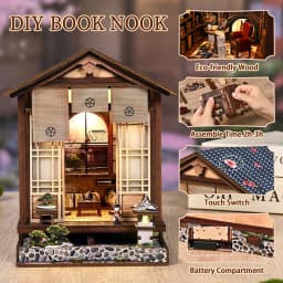 New Moss Lamp & Garden DIY Wooden Bookend 3D Puzzle - Hand Assembly Miniature House Model, Home Decor, Christmas Black Friday