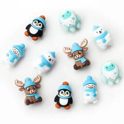 5/10/20pcs Winter-Themed Silicone Bead Christmas Snowman, Penguin,Polar Bear Designs for DIY Jewelry Keychains Making