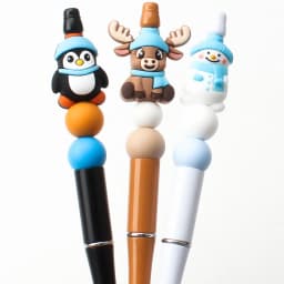 5/10/20pcs Winter-Themed Silicone Bead Christmas Snowman, Penguin,Polar Bear Designs for DIY Jewelry Keychains Making