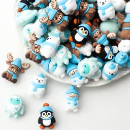 5/10/20pcs Winter-Themed Silicone Bead Christmas Snowman, Penguin,Polar Bear Designs for DIY Jewelry Keychains Making