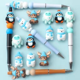 5/10/20pcs Winter-Themed Silicone Bead Christmas Snowman, Penguin,Polar Bear Designs for DIY Jewelry Keychains Making