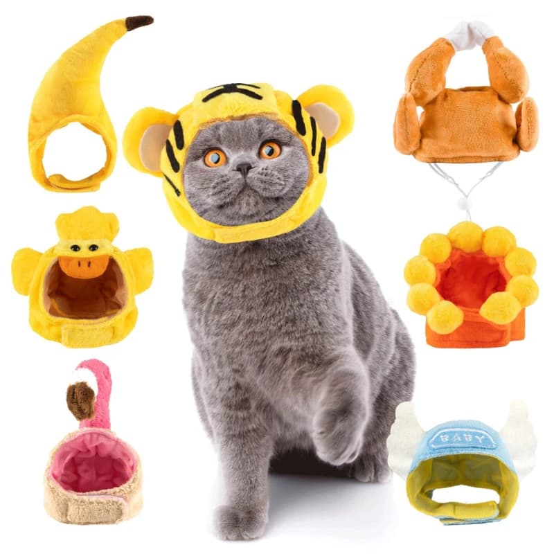 Kitten Funny Hat for Cat Cosplay Dress Up Clothes Cute Pet Hat Photo Prop Universal Puppy Cat Cap for Halloween Christmas Party