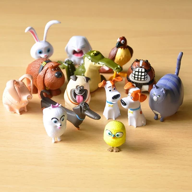 New 14 pcs Secret Pets PVC Rabbit Snowball Gidget Mel Dog Max Duke Cat Action Figure Toys Christmas Gift Toy