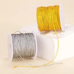 0.2-1MM Silver Gold Color Cord Jewelry Thread Metallic Ornament String for Christmas Tree Hanging Crafts Making Gift Decoratiion