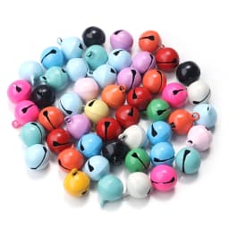 50pcs/lot Small Jingle Bells Beads Mix Colors Loose Charm Bell For Handmade Christmas Party Decoration DIY Jewelry Accessories