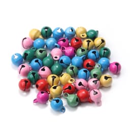50pcs/lot Small Jingle Bells Beads Mix Colors Loose Charm Bell For Handmade Christmas Party Decoration DIY Jewelry Accessories