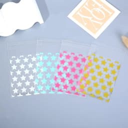 50/100PCS Star Self-adhesive Bag Candy Cookie Bag DIY Card Jewelry Self Adhesive Christmas New Year Gift Packaging Bag