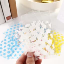 50/100PCS Star Self-adhesive Bag Candy Cookie Bag DIY Card Jewelry Self Adhesive Christmas New Year Gift Packaging Bag