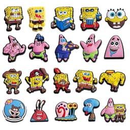 12-32pcs Spongebob Shoe Charms For Slides Sandals,Cartoon Shoe Decorations Accessories Buckle For Christmas Birthday Party Gift