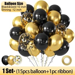 Wholesale Latex Balloons Shiny Sequin Black and Gold Inflatable Balloon for Wedding Party Birthday Christmas Home Decor Supplies