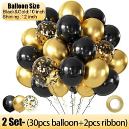 Wholesale Latex Balloons Shiny Sequin Black and Gold Inflatable Balloon for Wedding Party Birthday Christmas Home Decor Supplies
