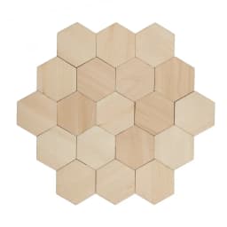 10-120mm Wooden Hexagon Blank Slices Unfinished Wood Discs Hanging Embellishments Art Crafts for DIY Crafting Wedding Christmas