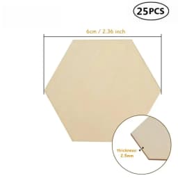 10-120mm Wooden Hexagon Blank Slices Unfinished Wood Discs Hanging Embellishments Art Crafts for DIY Crafting Wedding Christmas