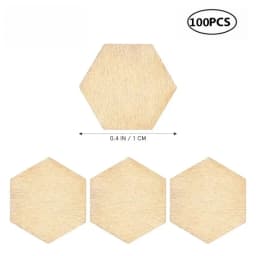 10-120mm Wooden Hexagon Blank Slices Unfinished Wood Discs Hanging Embellishments Art Crafts for DIY Crafting Wedding Christmas
