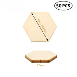 10-120mm Wooden Hexagon Blank Slices Unfinished Wood Discs Hanging Embellishments Art Crafts for DIY Crafting Wedding Christmas