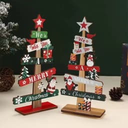 Runto 1pc Wooden Xmas Tree Ornaments Santa Claus Snowman 2025 Merry Christmas Home Decoration New Year Desktop Decor Navidad