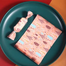 100Pcs Christmas Series Printed Handmade Nougat Candy Packaging Oil Papers Milk Taffy Wrapper Xmas Party Gift Decoration