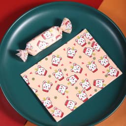 100Pcs Christmas Series Printed Handmade Nougat Candy Packaging Oil Papers Milk Taffy Wrapper Xmas Party Gift Decoration