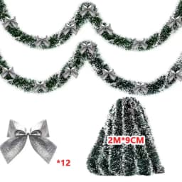 2/4/6/10M Christmas Tinsel Ribbons with Bow Green Cane Ribbon Garland Xmas Tree Hanging Pendent DIY Wreath Party Home Decor