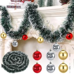 2/4/6/10M Christmas Tinsel Ribbons with Bow Green Cane Ribbon Garland Xmas Tree Hanging Pendent DIY Wreath Party Home Decor