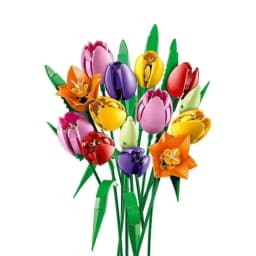 New product plant tulip  bouquet decoration Christmas birthday gift DIY home decoration gift assembling building blocks