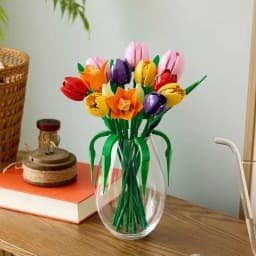 New product plant tulip  bouquet decoration Christmas birthday gift DIY home decoration gift assembling building blocks