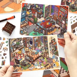 Kawaii leisure suite 3D Home Diary Landscape Sticker DIY Pocket Cabin Scene Christmas gifts 