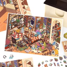 Kawaii leisure suite 3D Home Diary Landscape Sticker DIY Pocket Cabin Scene Christmas gifts 