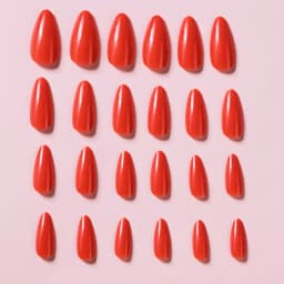 120Pcs Christmas Red Press On Nails Mid-length Almond Fake Nails Full Cover Detachable False Nail Tips For Women Halloween Wear