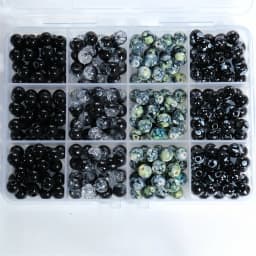 340pcs 8mm Acrylic Black Round Bead Jewelry Making Set Box, Suitable for DIY Bracelets, Necklaces and Earrings Christmas
