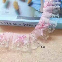 1Yard Multi-Color Ruffle Wave Bow Embroidery Lace Fabric Trim For Christmas DIY Dress Wedding Festival Decoration Sewing Repair