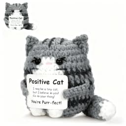 Crocheted Cats Full of Positive Energy, Emotional Encouragement, Birthday Gifts for Friends, Handmade Knitted Cats, Gifts for Female Colleagues, Friends, Students, Small Birthday and Christmas Gifts, Stocking Stuffers