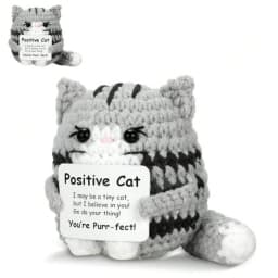 Crocheted Cats Full of Positive Energy, Emotional Encouragement, Birthday Gifts for Friends, Handmade Knitted Cats, Gifts for Female Colleagues, Friends, Students, Small Birthday and Christmas Gifts, Stocking Stuffers