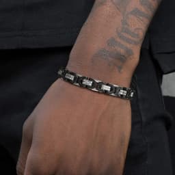 Flat Byzantine Bracelets for Men,Waterproof Stainless Steel Chain Link Wristband,Christmas Gifts to Dad Father Boyfriend BFF