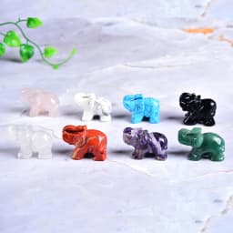 1PC Natural Crystal Rose Quartz Elephant Amethyst Obsidian Animals Stone Crafts Small Decoration Home Decor Christmas Present