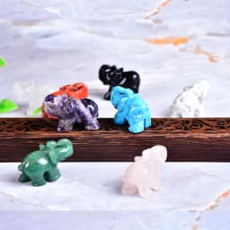 1PC Natural Crystal Rose Quartz Elephant Amethyst Obsidian Animals Stone Crafts Small Decoration Home Decor Christmas Present