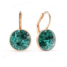 Bella Drop Earring for Women Christmas Birthday Premium Austrian Crystals Round Cut Dangle Silver Gold Color Pierced Jewelry