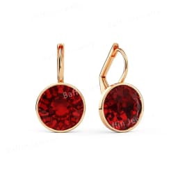 Bella Drop Earring for Women Christmas Birthday Premium Austrian Crystals Round Cut Dangle Silver Gold Color Pierced Jewelry
