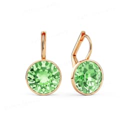 Bella Drop Earring for Women Christmas Birthday Premium Austrian Crystals Round Cut Dangle Silver Gold Color Pierced Jewelry
