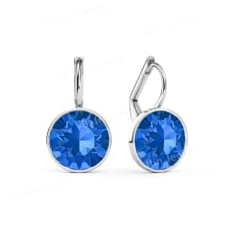 Bella Drop Earring for Women Christmas Birthday Premium Austrian Crystals Round Cut Dangle Silver Gold Color Pierced Jewelry