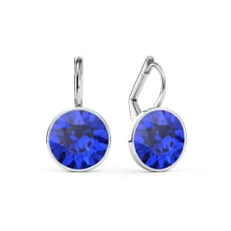 Bella Drop Earring for Women Christmas Birthday Premium Austrian Crystals Round Cut Dangle Silver Gold Color Pierced Jewelry