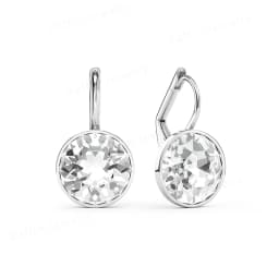 Bella Drop Earring for Women Christmas Birthday Premium Austrian Crystals Round Cut Dangle Silver Gold Color Pierced Jewelry