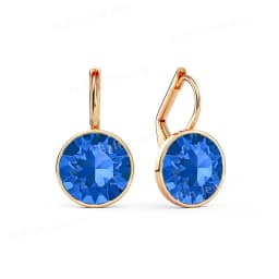 Bella Drop Earring for Women Christmas Birthday Premium Austrian Crystals Round Cut Dangle Silver Gold Color Pierced Jewelry