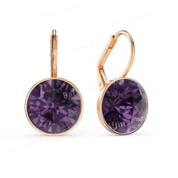 Bella Drop Earring for Women Christmas Birthday Premium Austrian Crystals Round Cut Dangle Silver Gold Color Pierced Jewelry