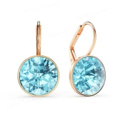Bella Drop Earring for Women Christmas Birthday Premium Austrian Crystals Round Cut Dangle Silver Gold Color Pierced Jewelry