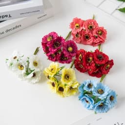 60Pcs Silk Cherry Christmas Decorations Home Stamen Mini Bouquet Wedding Diy Garland Artificial Flowers for Scrapbooking Crafts