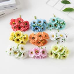 60Pcs Silk Cherry Christmas Decorations Home Stamen Mini Bouquet Wedding Diy Garland Artificial Flowers for Scrapbooking Crafts